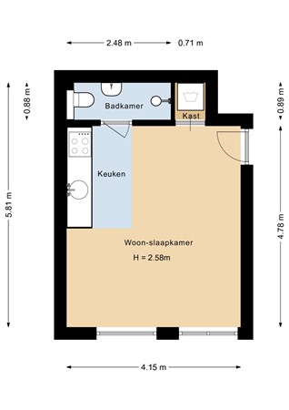 Floorplan - Cornelis Houtmanstraat 15, 3572 LT Utrecht